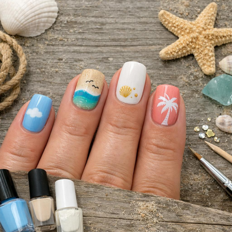 Easy Beach-Inspired Nail Art Ideas for Beginners